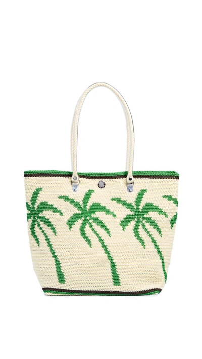 Skipping Girl Carry All Tote In Palm Cream Green