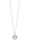 Bony Levy Circle Pendant Necklace In 18k Yellow Gold - Blue Topaz