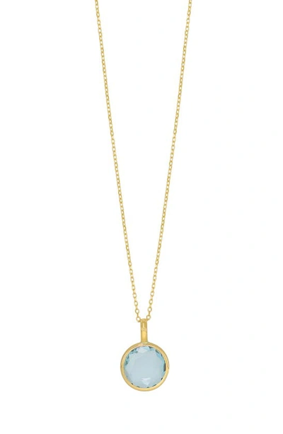 Bony Levy Circle Pendant Necklace In 18k Yellow Gold - Blue Topaz