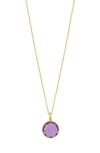 Bony Levy Circle Pendant Necklace In 18k Yellow Gold - Amethyst