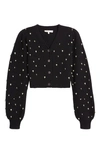 Loveshackfancy Frances Cardigan In Black, Women's At Urban Outfitters