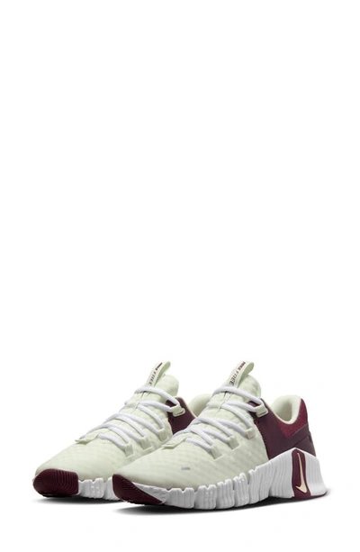 Nike Free Metcon 5 Training Shoe In Sea Glass/ Burgundy/ White