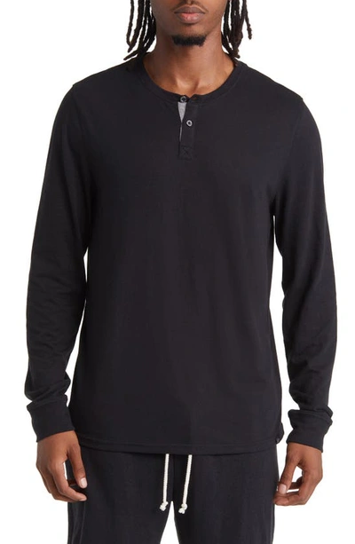 Threads 4 Thought Long Sleeve Henley In Black