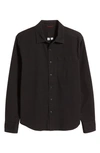 Topo Designs Dirt Shirt Solid Stretch Organic Cotton Button-up Shirt In Black