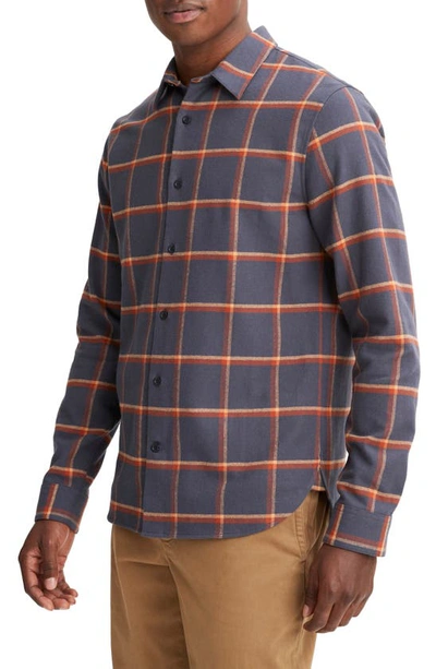 Vince Skipton Plaid Flannel Button-up Shirt In Night Storm