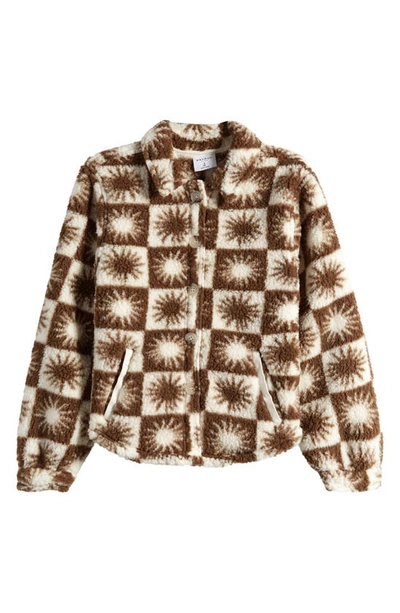 Pacsun Kids' High Pile Fleece Jacket In Sunburst Check