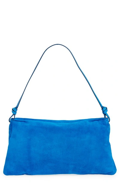 Staud Vivi Suede Shoulder Bag In Director Blue