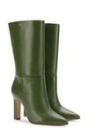 Larroude Cindy Pointed Toe Boot In Olivine