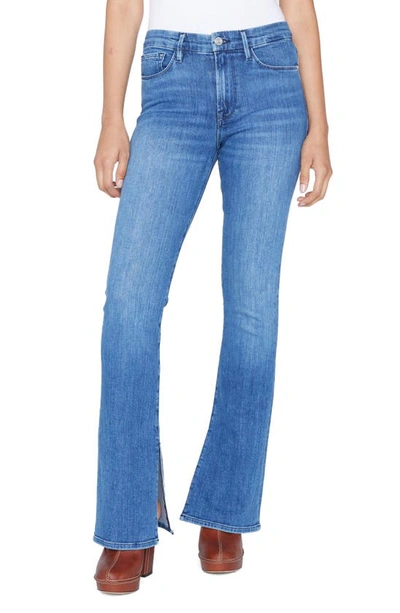 Frame Le Mini Boot Side Slit Bootcut Jeans In Blue
