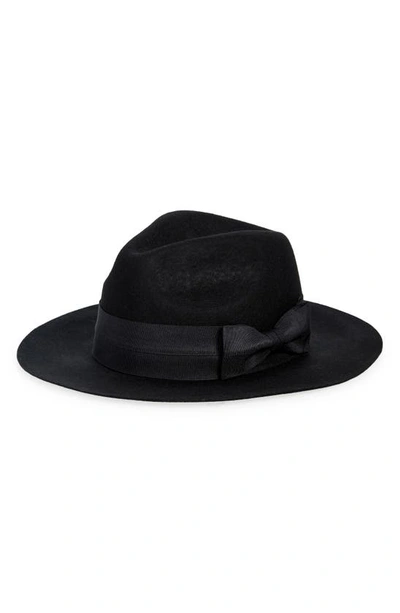 Nordstrom Short Brim Wool Panama Hat In Black Combo