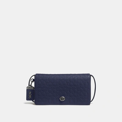 Coach Dinky In Signature Leather - Women's In Midnight Navy/black Copper
