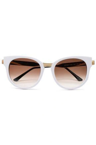 Thierry Lasry Woman Oval Acetate And Gold-tone Sunglasses White