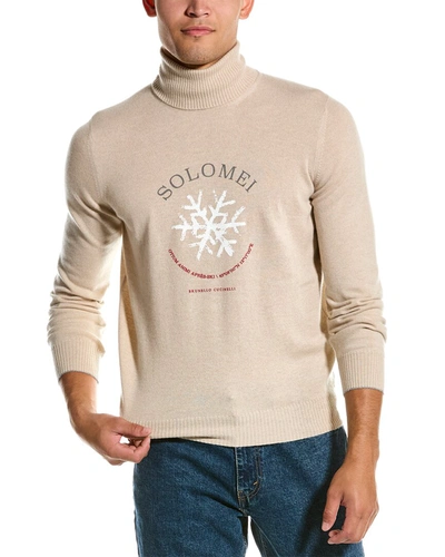 Brunello Cucinelli Cashmere Turtleneck Sweater In Multi