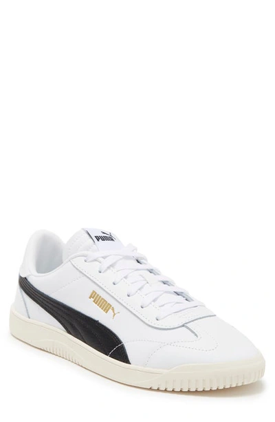 Puma Club 5v5 Sneaker In  White- Black-gold