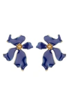 Eye Candy Los Angeles Olivia Flower Earrings In Blue