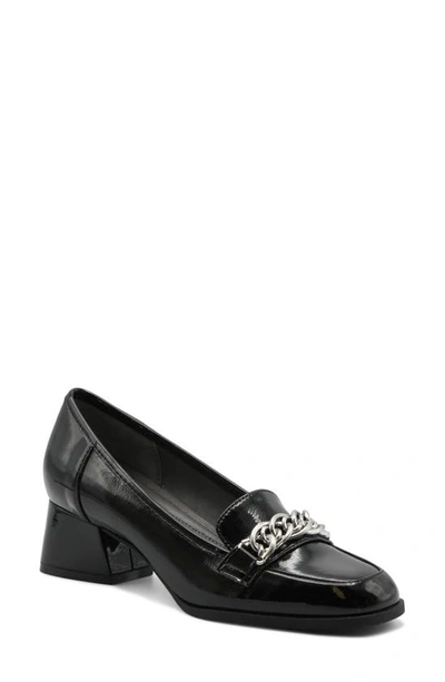 Adrienne Vittadini Breeze Chain Loafer Pump In Black Pat