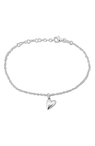 Delmar Heart Charm Bracelet In Silver