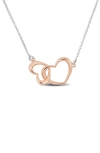 Delmar Double Heart Necklace In Metallic