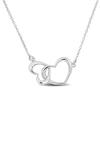 Delmar Double Heart Necklace In Silver
