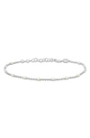 Delmar Enamel Station Ball Chain Link Bracelet In Silver