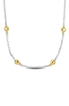 Delmar Heart Station Chain Necklace In Metallic