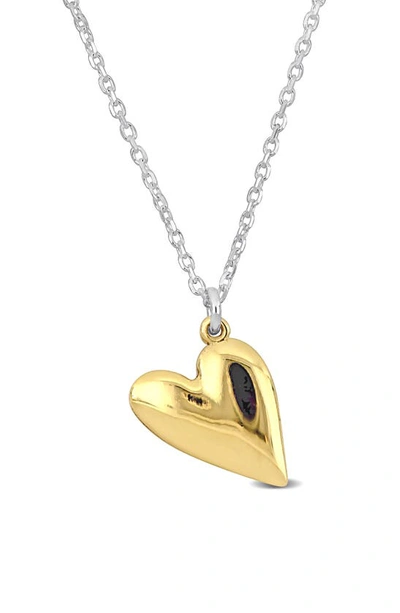Delmar Heart Charm Pendant Necklace In Yellow