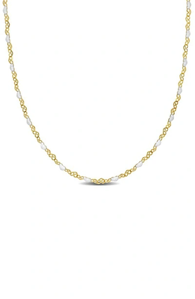 Delmar Enamel Heart Link Chain Necklace In Gold