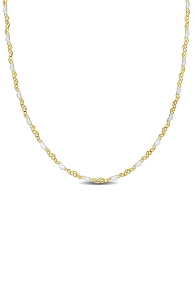 Delmar Enamel Heart Link Chain Necklace In Yellow