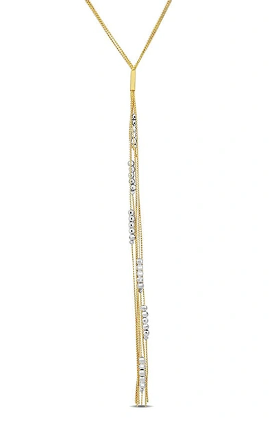 Delmar Two-tone Beaded Lariat Y-necklace In Yellow