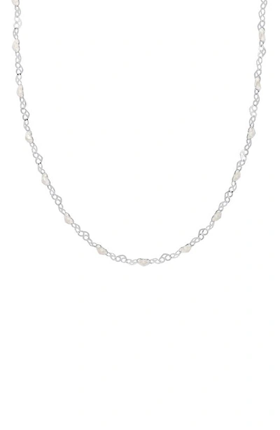Delmar Sterling Silver Enamel Heart Chain Necklace