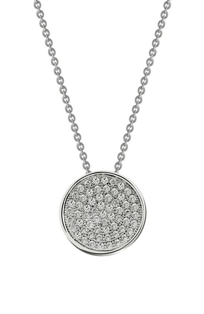 Lafonn Pavé Simulated Diamond Disc Pendant Necklace In Metallic