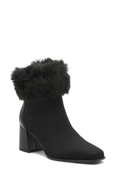 Adrienne Vittadini Jalo Faux Fur Cuff Bootie In Black