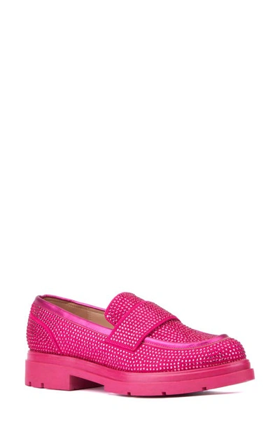 New York And Company Abigail Rhinestone Loafer In Pink