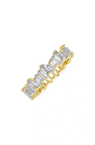 Bling Jewelry Baguette Cubic Zirconia Eternity Ring In Gold-tone