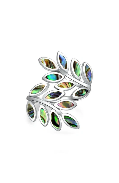Bling Jewelry Ivy Vine Sterling Silver Bypass Ring In Silver Multicolor