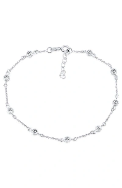 Bling Jewelry Bridal Cubic Zirconia Anklet In Clear