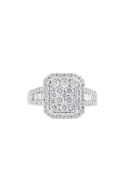 Effy 14k White Gold Pavé Diamond Halo Ring