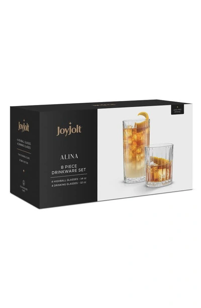Joyjolt Alina 8-piece Highball & Rocks Glasses In Clear