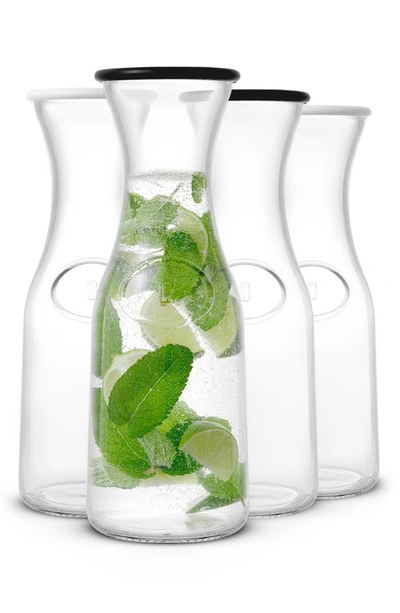 Joyjolt Hali Set Of 4 Glass Carafe In Clear