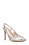 New York And Company Magdalene Croc Embossed Slingback Pump In Silver