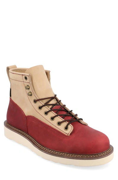 Taft Leather Boot In Cherry/ Cream