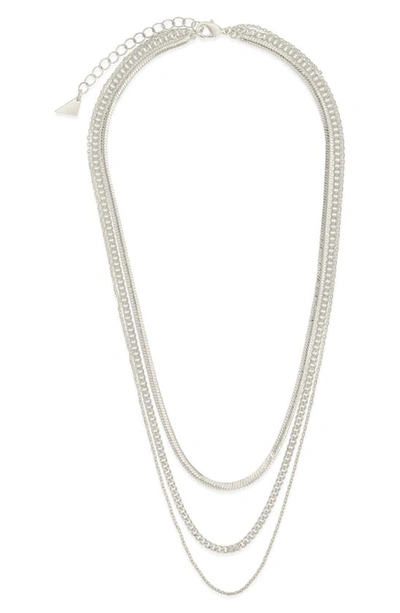 Sterling Forever Brenna Layered Chain Necklace In Brass