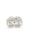 Sterling Forever Regan Cz Puffed Band Ring In Silver