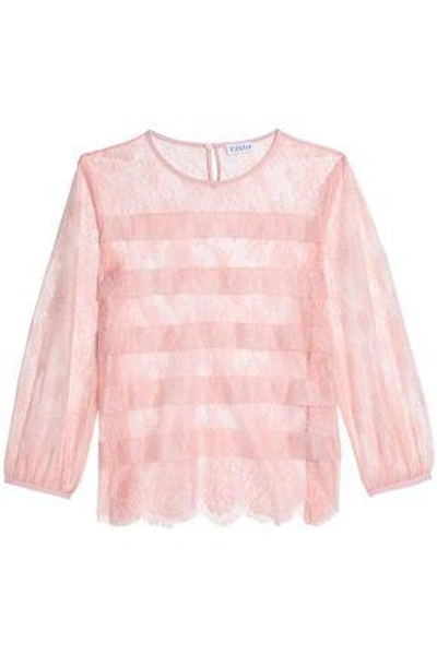 Claudie Pierlot Woman Embroidered Tulle Top Baby Pink
