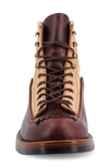Taft Leather Lug Sole Boot In Cherry/ Cream