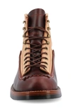 Taft Leather Lug Sole Boot In Cherry,cream
