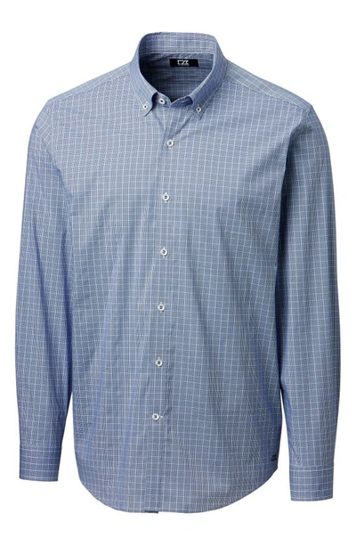 Cutter & Buck Soar Classic Fit Windowpane Check Shirt In Blue