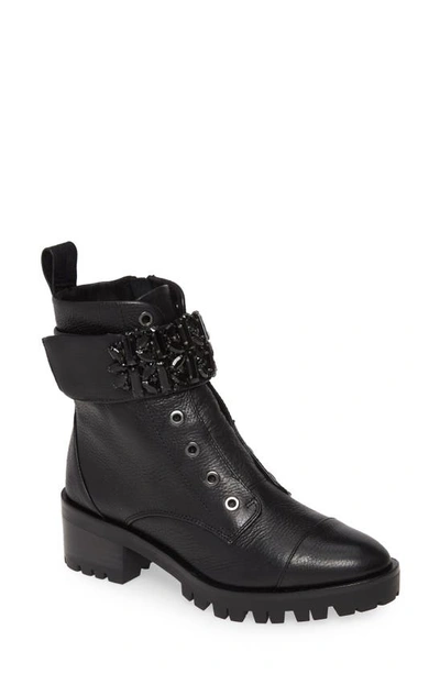 Karl Lagerfeld Pippa Crystal Embellished Platform Boot In Black