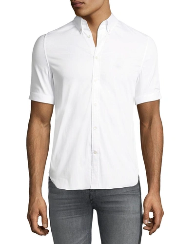 Alexander Mcqueen Men's Short-sleeve Sport Shirt In White