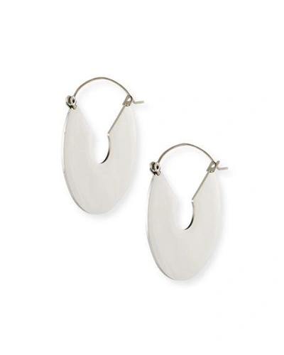 Fallon Flat Plate Hoop Earrings In Silver